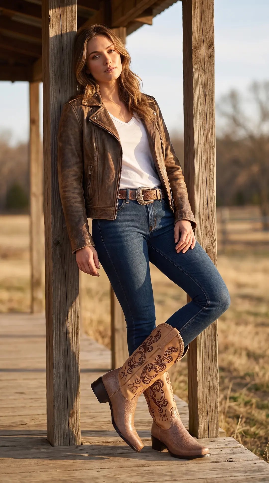 Botas Cowboy Mujer Bicolor con Bordados y Punta Cuadrada - Vitrine 1 | Tierra Ruda