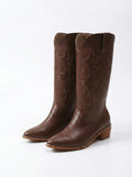 Botas Vaqueras Mujer Marrón | Microfibra Premium