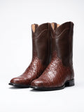 Bota Vaquera Hombre Marrón con Textura Cocodrilo