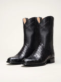 Bota Vaquera Hombre Negra con Textura Cocodrilo