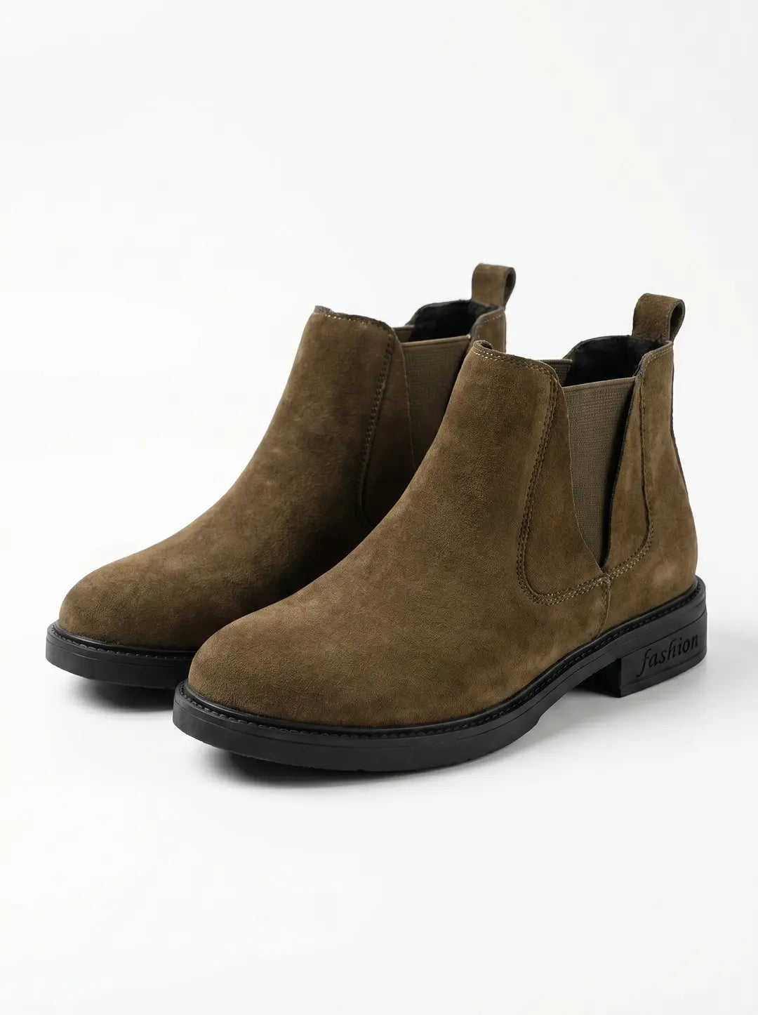 Botines Mujer Chelsea Gamuza Sintética Caqui - Vitrine 1 | Tierra Ruda