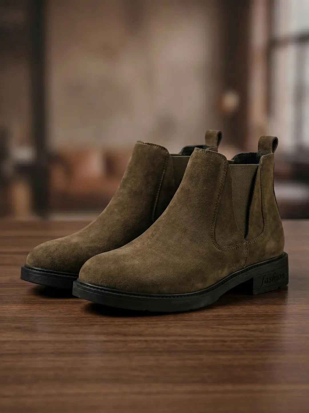 Botines Mujer Chelsea Gamuza Sintética Caqui - Vitrine 4 | Tierra Ruda