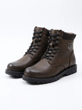 Botines Hombre Cuero Genuino Marrón Oscuro