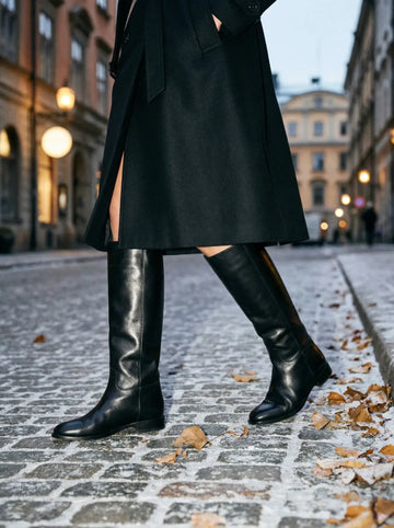 Botas largas de caña alta negras para mujer. Calzado premium de invierno para la ciudad - Tierra Ruda.